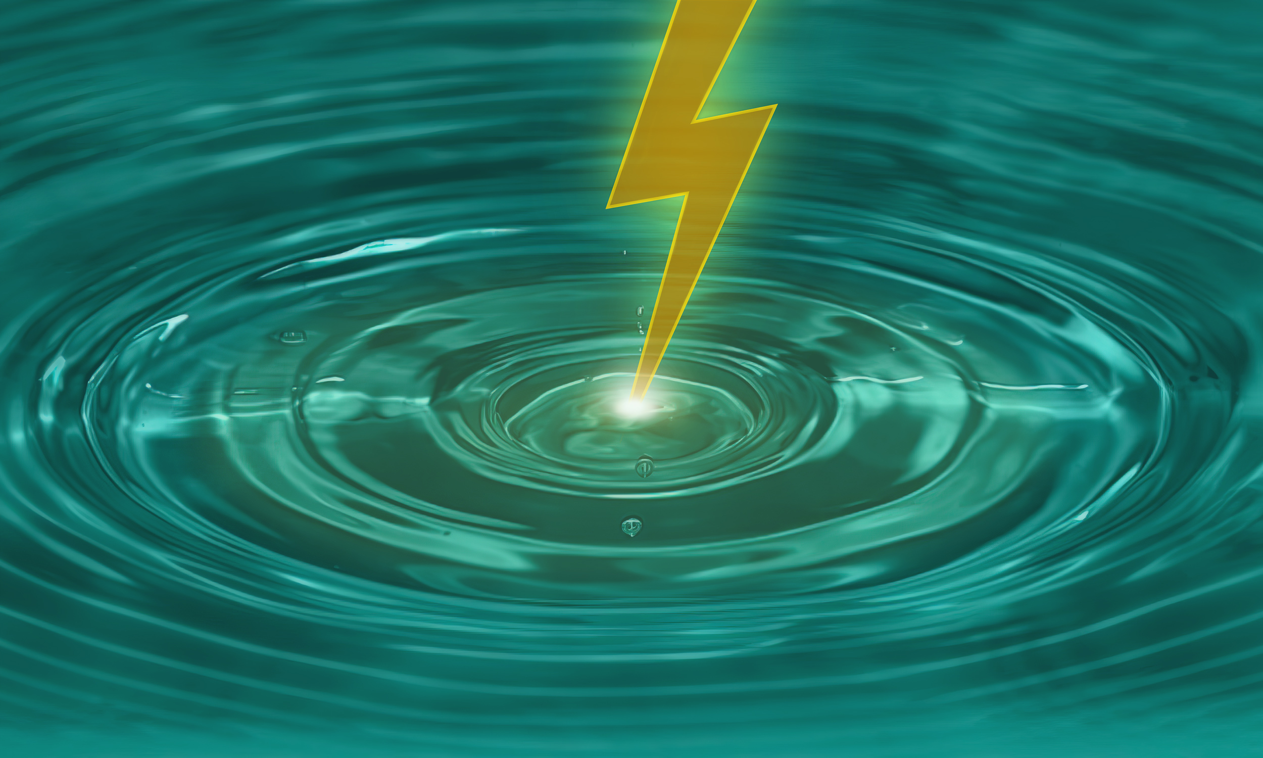 Lightning bolt striking water