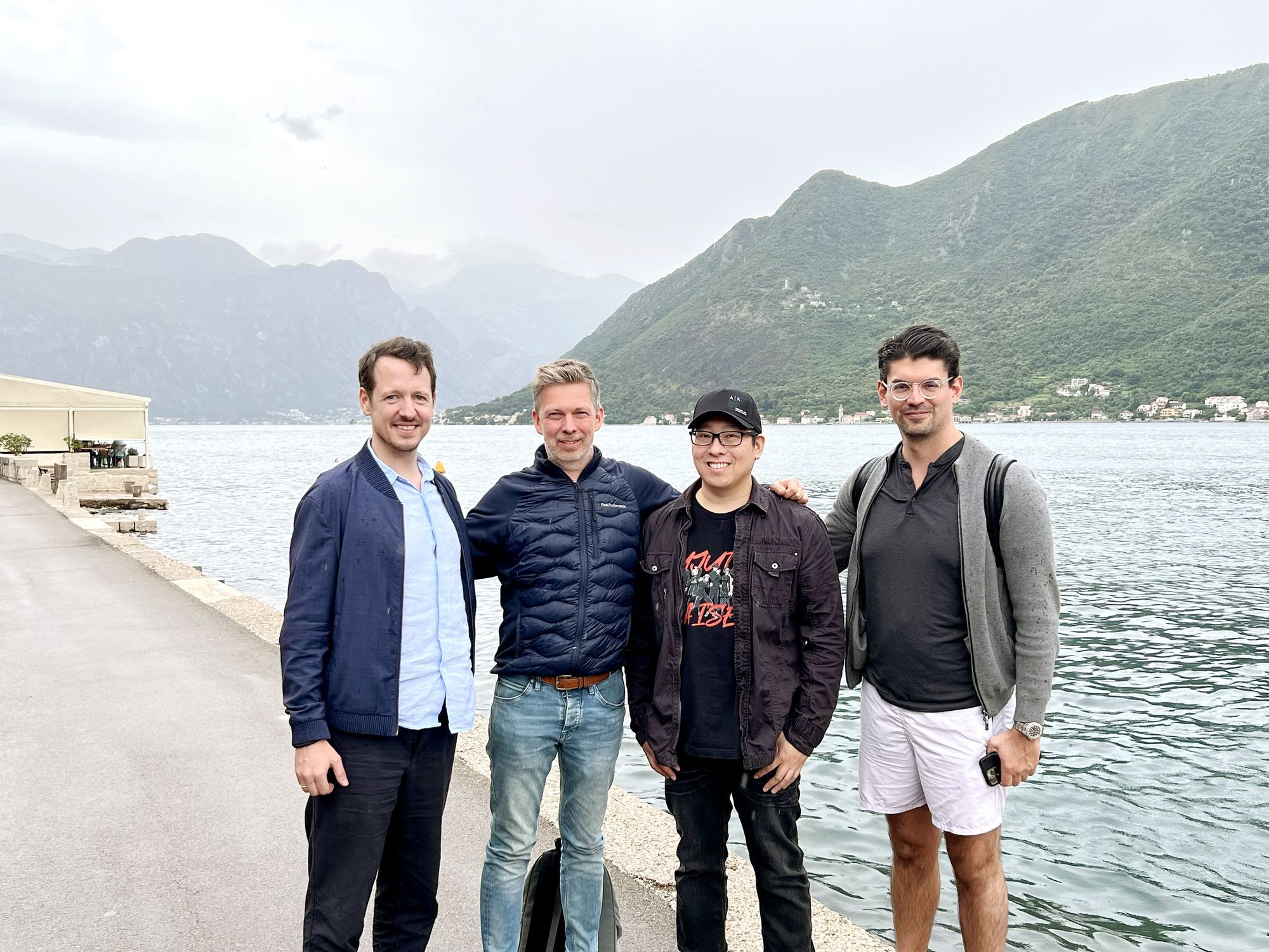 Prince Filip, Ben Van Hool, Samson Mow, and Edwin Rivas in Montenegro