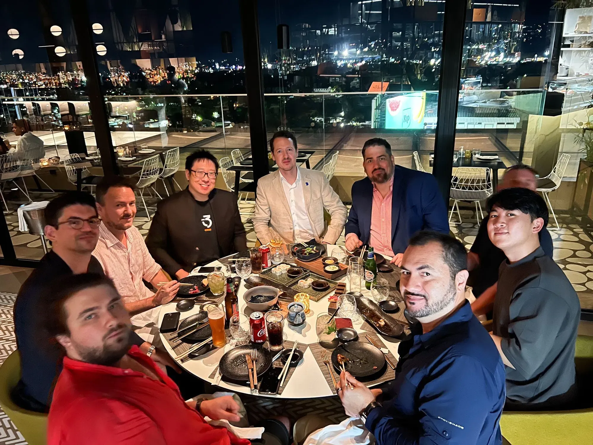 The JAN3 team and some Bitcoiners from Panama having dinner in El Salvador