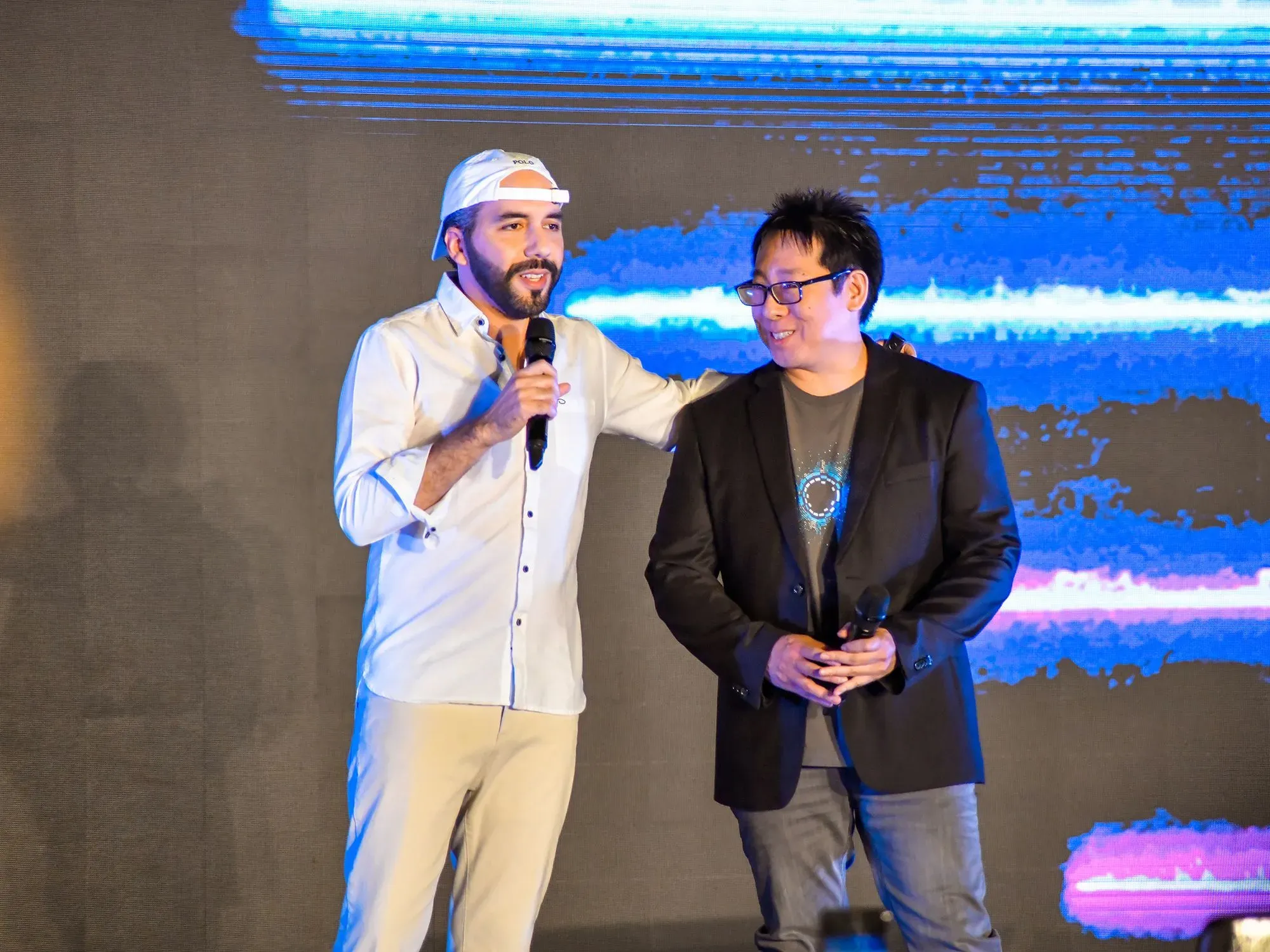 President Bukele and Samson Mow on Stage at Feel the Bit